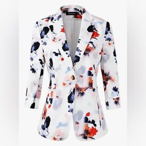 Beninos Womens Blazer 3/4 Sleeve Lightweight Office Work Blazer Jacket- Size 6-8